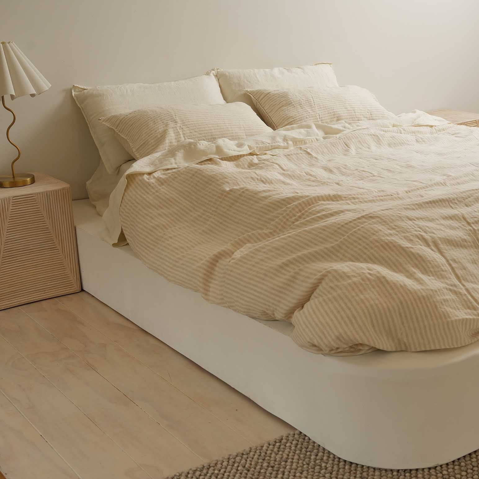Home Lab 100% French Flax Linen Duvet Cover Set
